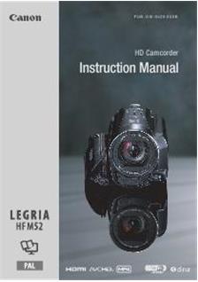 Canon Legria HF M52 manual. Camera Instructions.